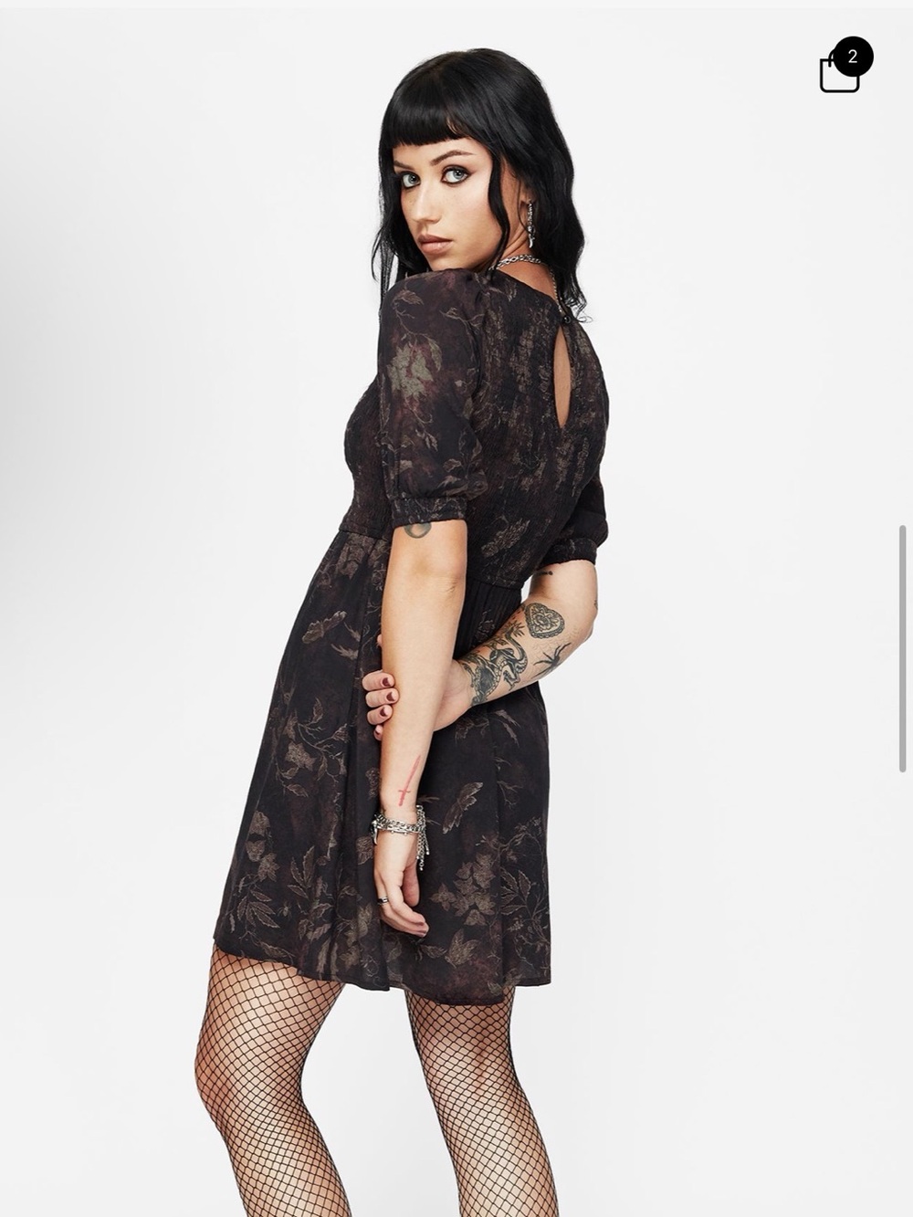 Disturbia Black Floral Mini Dress